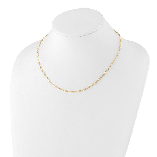 14k Rounded Paperclip Necklace
