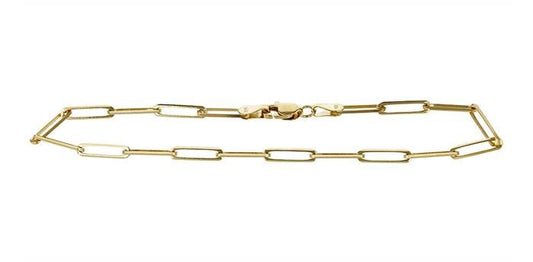 14k Flat 2.6mm Paperclip Bracelet