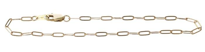 14k Mini Flat Paperclip Bracelet