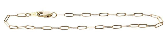 14k Mini Flat Paperclip Bracelet