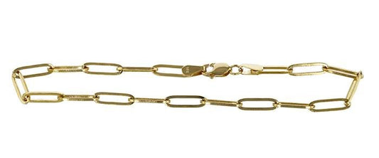 14k Heavy Flat 3mm Paperclip Bracelet