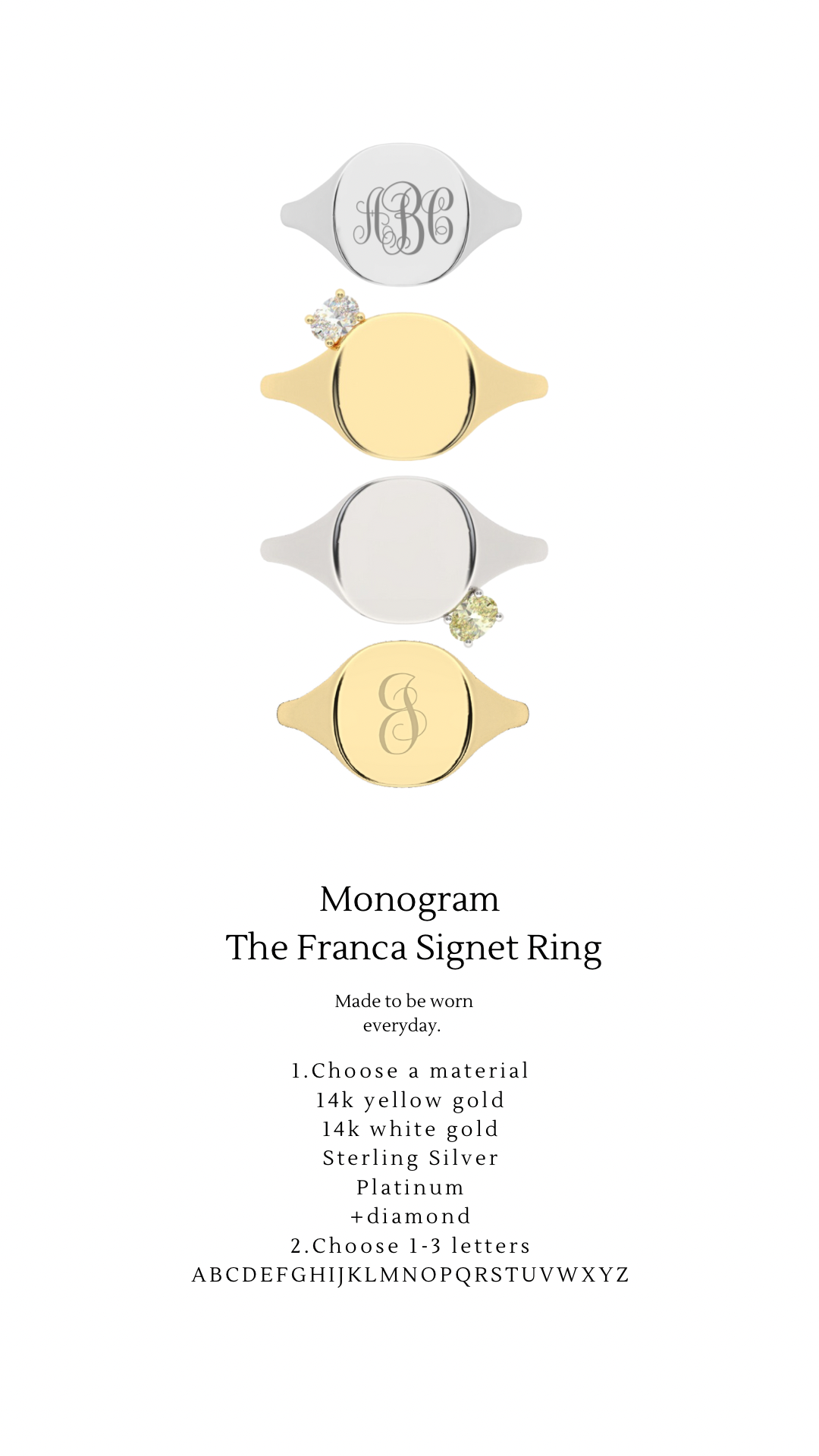 The Franca Squared Signet (Pinky) Ring - Also, Freedom