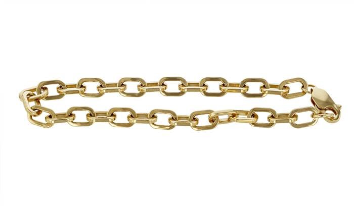 14k Heavy Squared Paperclip Bracelet