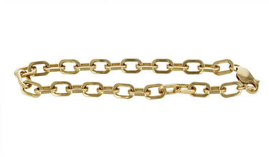 14k Heavy Squared Paperclip Bracelet