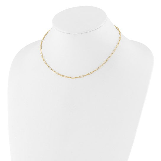 14k Rounded Paperclip Necklace