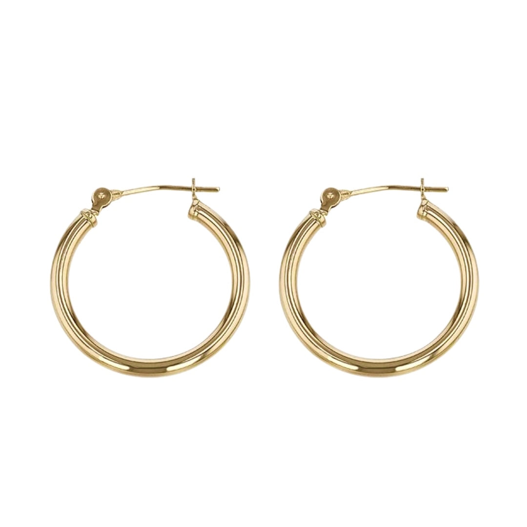 2cm Nude Hoop Earrings- Thicker