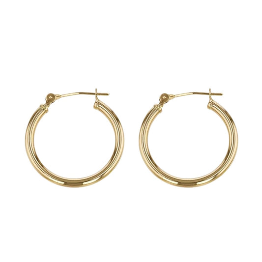 2cm Nude Hoop Earrings- Thicker