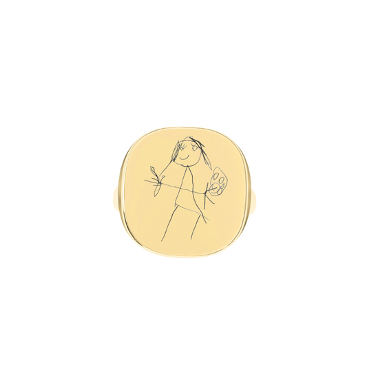 The Franca Touch Signet Ring - Custom Gold Engraving | Also, Freedom