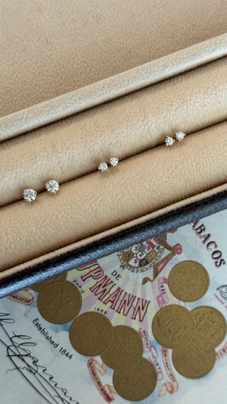 The Espresso Martini Diamond Studs - Natural - 11 Sizes