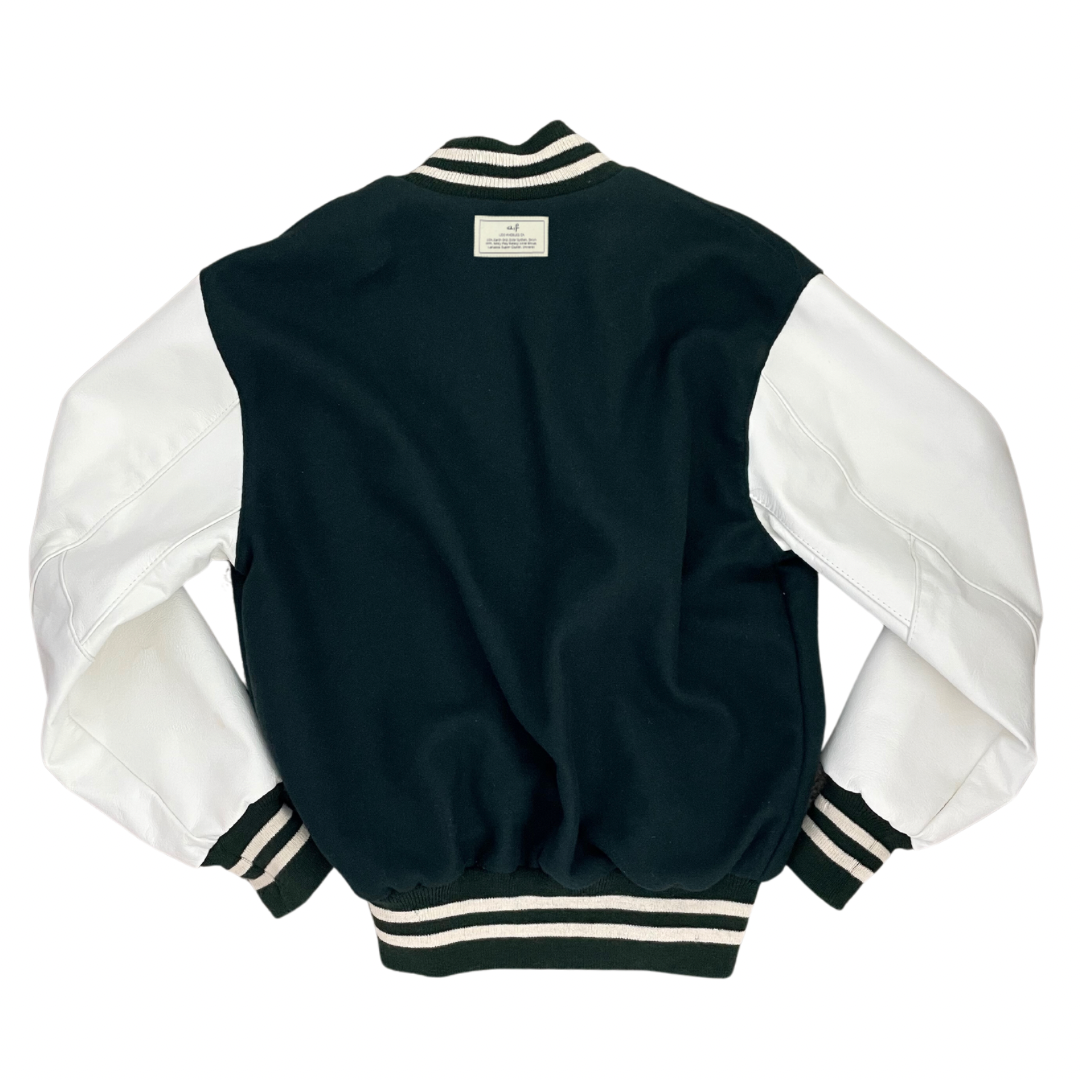 Letterman Jacket - Forest Green/White