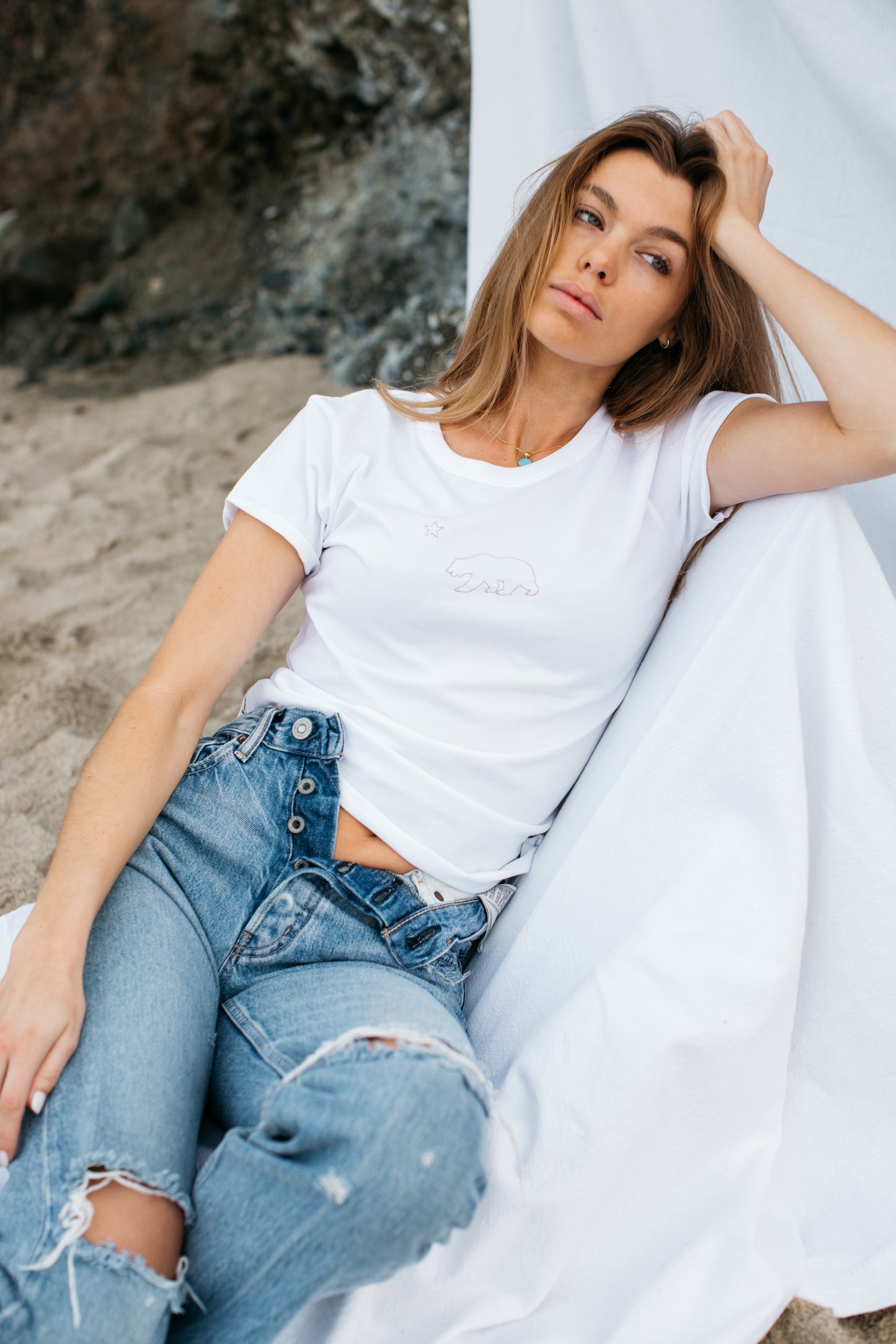 California Bear Flag, Baby Girl Tee - Also, Freedom