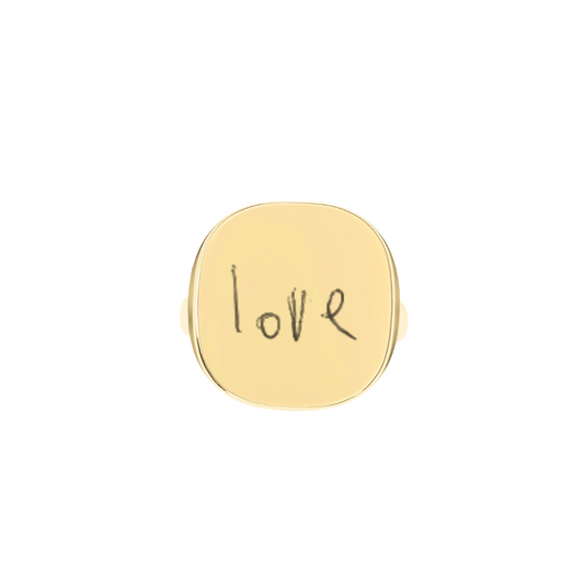 The Franca Touch Ring - Custom Handwriting in Gold | Also, Freedom