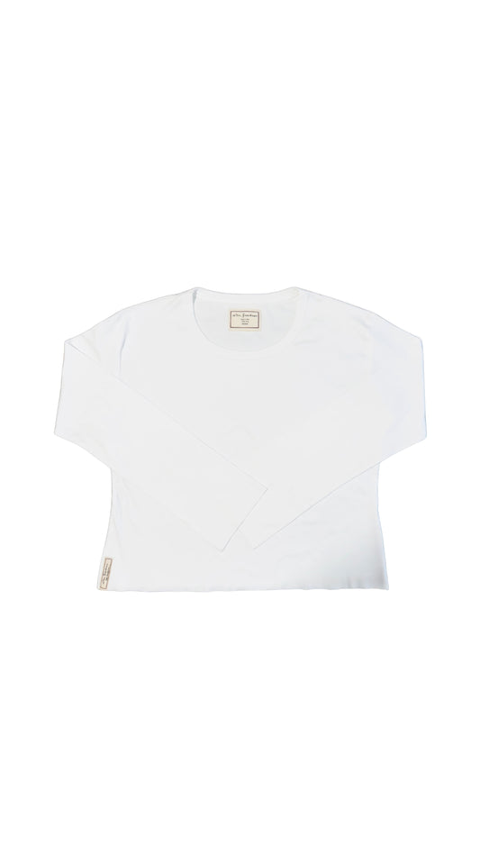 Purist, High-Waisted Long Sleeved Tee - WHITE