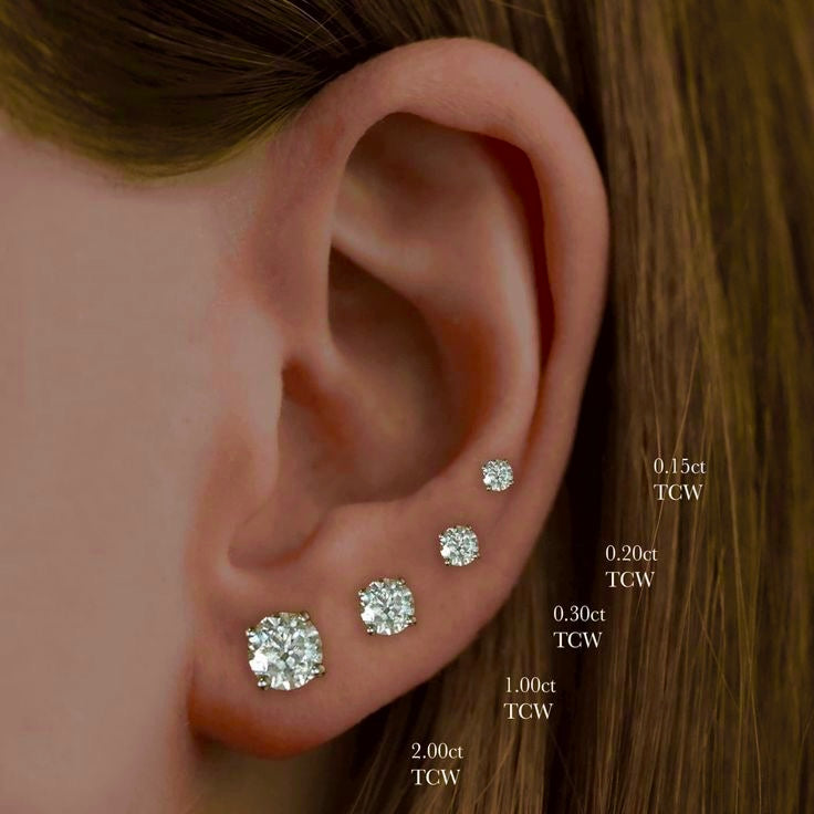 The Espresso Martini Diamond Studs - Natural - 11 Sizes