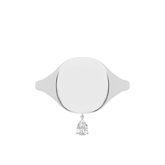 The Franca Pendulum Pear Diamond Ring - WG