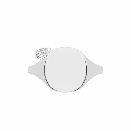 The Franca Floating Pear Diamond Ring | White Gold | Also, Freedom