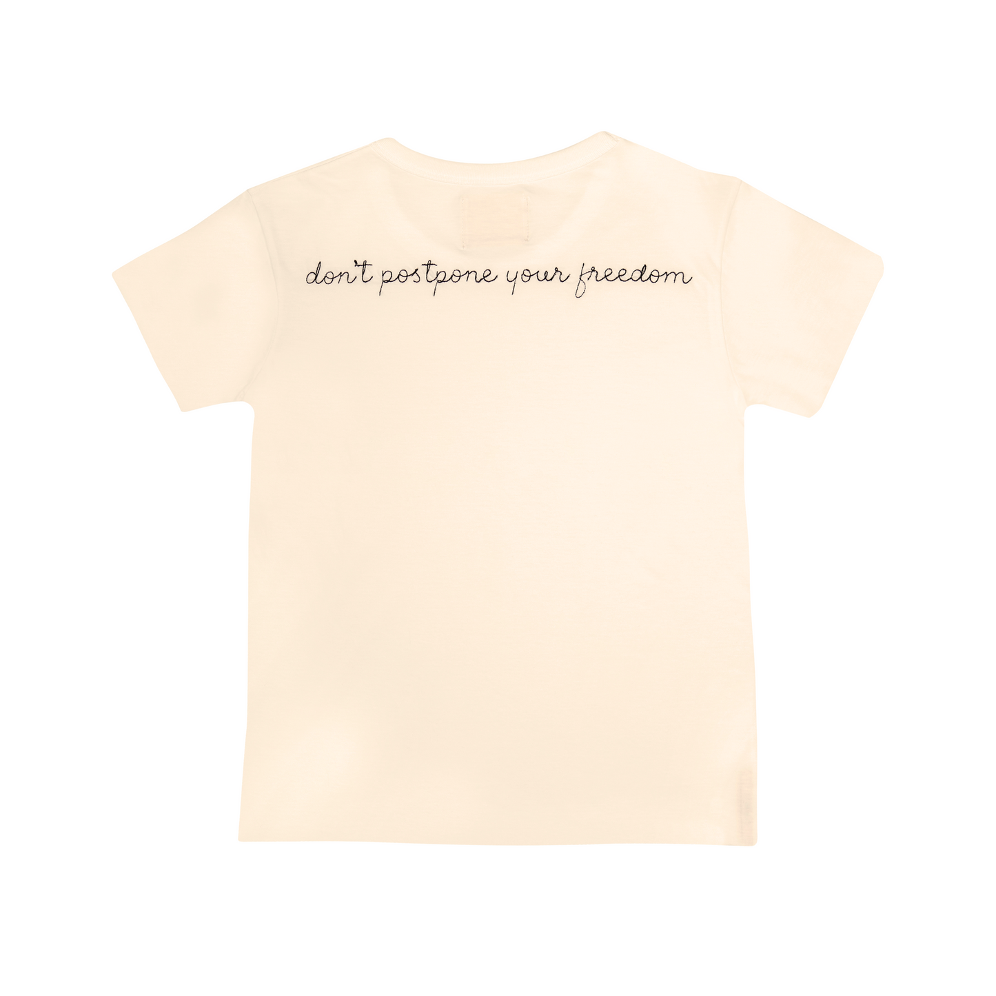 Don't Postpone Your Freedom, Baby Girl Tee BEIGE