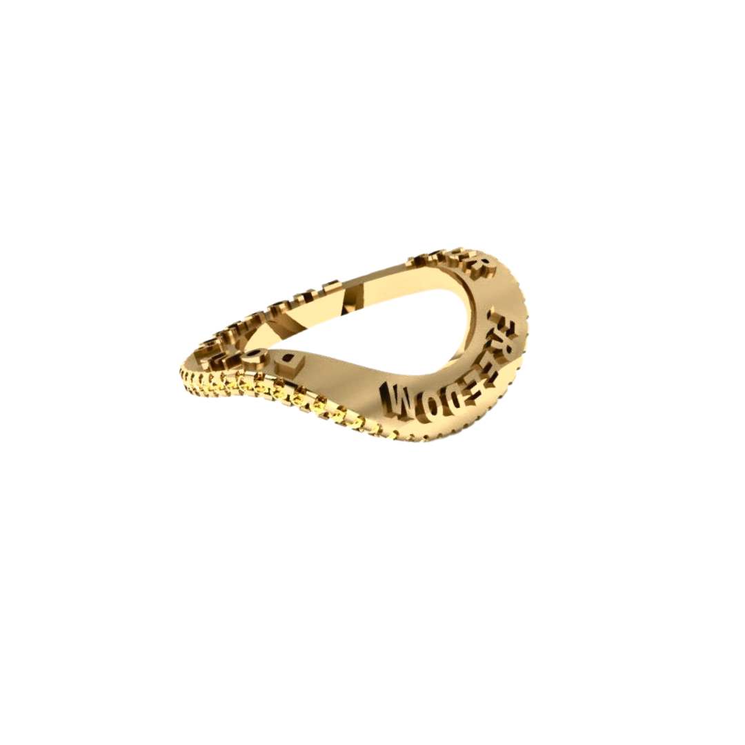 Wave DPYF Ring- Yellow Diamond - Also, Freedom