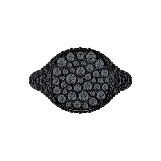 The Franca Squared Signet Full Pavé Ring - Also, Freedom