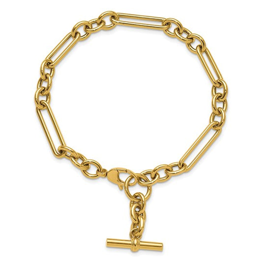 14k T-Bar Mixed Link Bracelet/Anklet