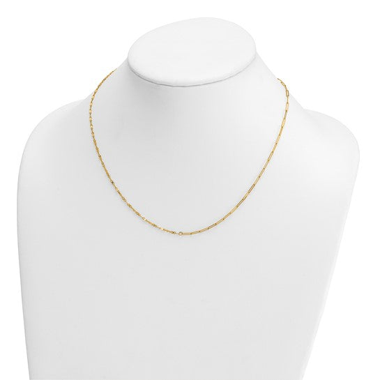 14k Paperclip + Infinity Mixed Link Necklace
