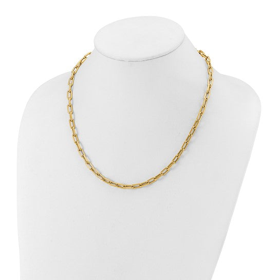 14k T-Bar Toggle Paperclip Necklace