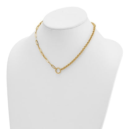 14k Paperclip + Rolo Mixed Link Necklace