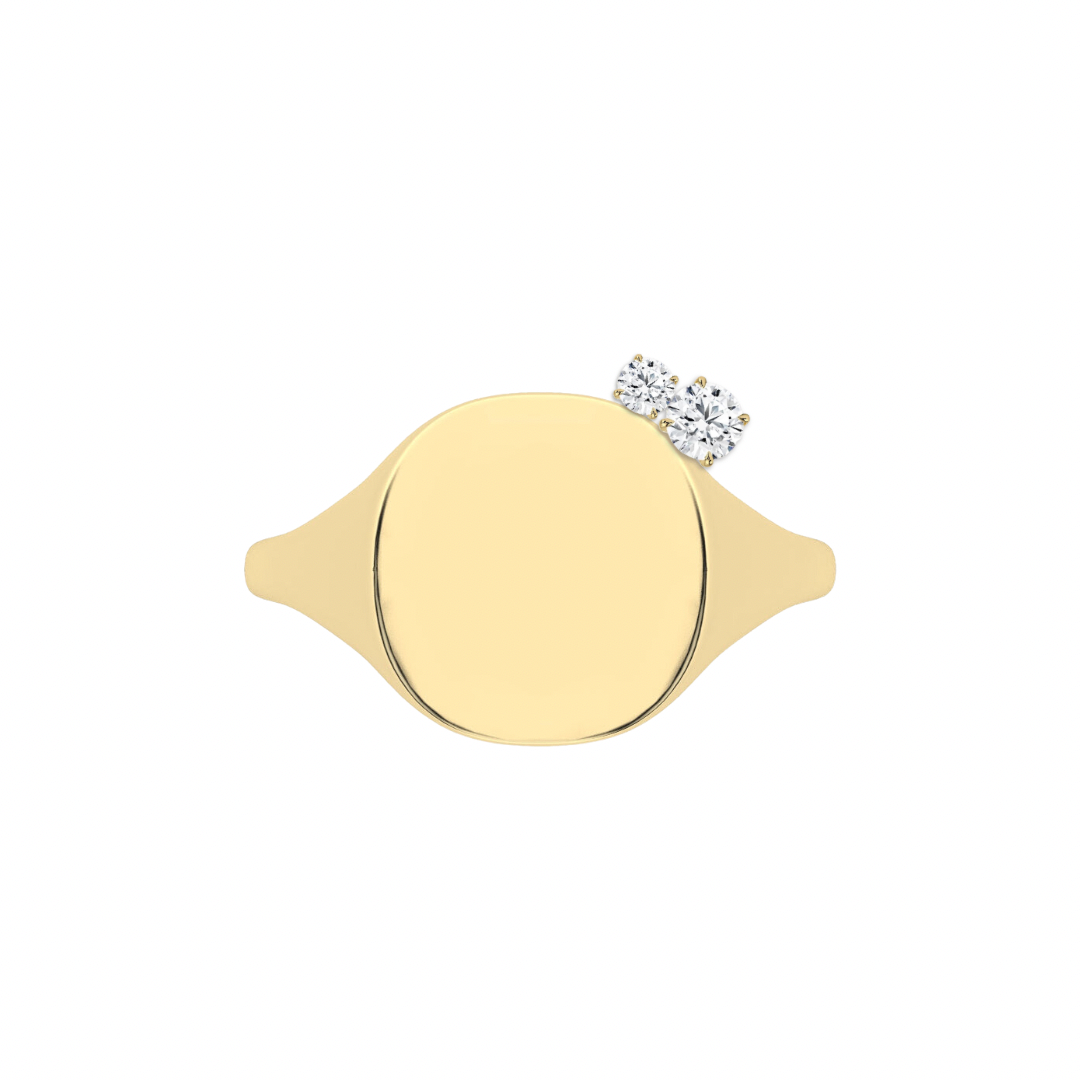 The Franca Floating Round Diamond Signet Ring | Also, Freedom