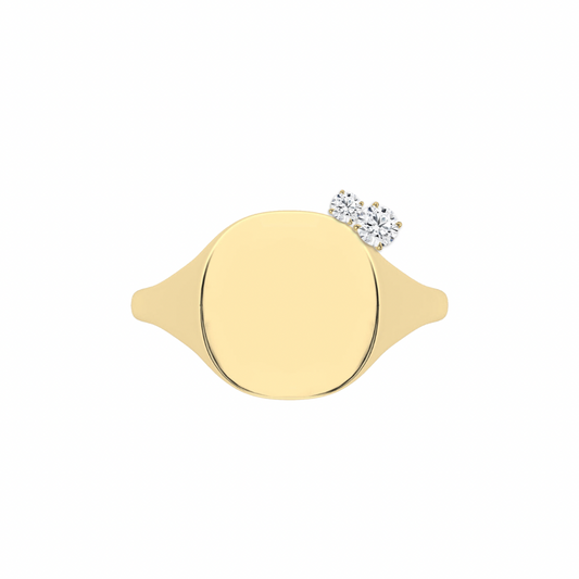 The Franca Floating Round Diamond Signet Ring | Also, Freedom