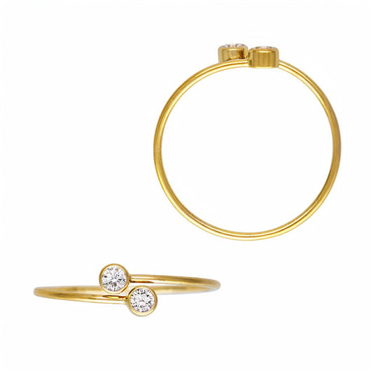 14k GF Adjustable Twin Ring