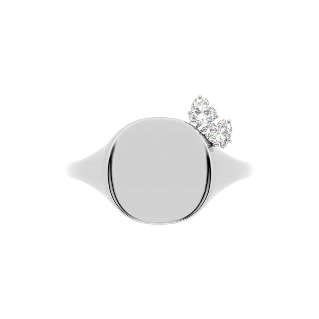 The Franca Double Heart Ring | White Gold Jewelry | Also, Freedom