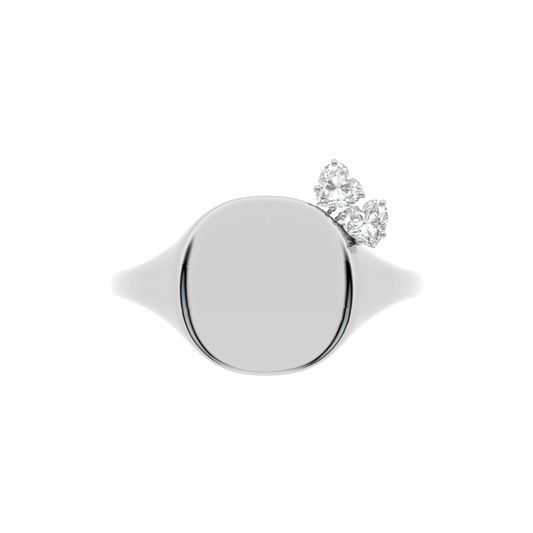 The Franca Double Heart Ring | White Gold Jewelry | Also, Freedom