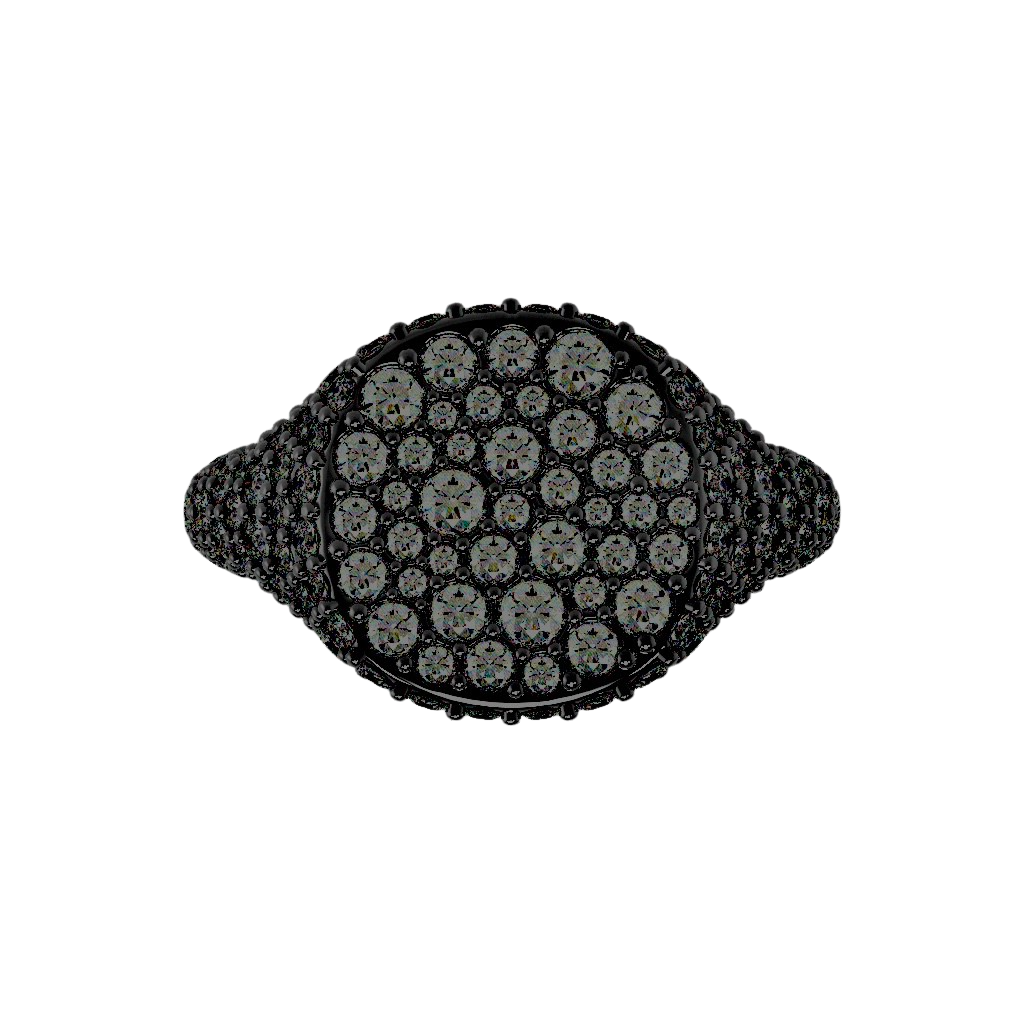 The Franca Squared Signet Full Pavé Ring - Also, Freedom