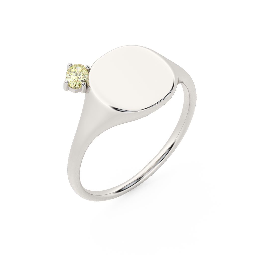 The Franca Floating Diamond, White Gold Ring - Also, Freedom