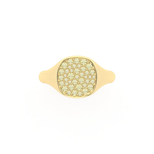 The Franca Squared Signet Pavé Pinky Ring - Also, Freedom