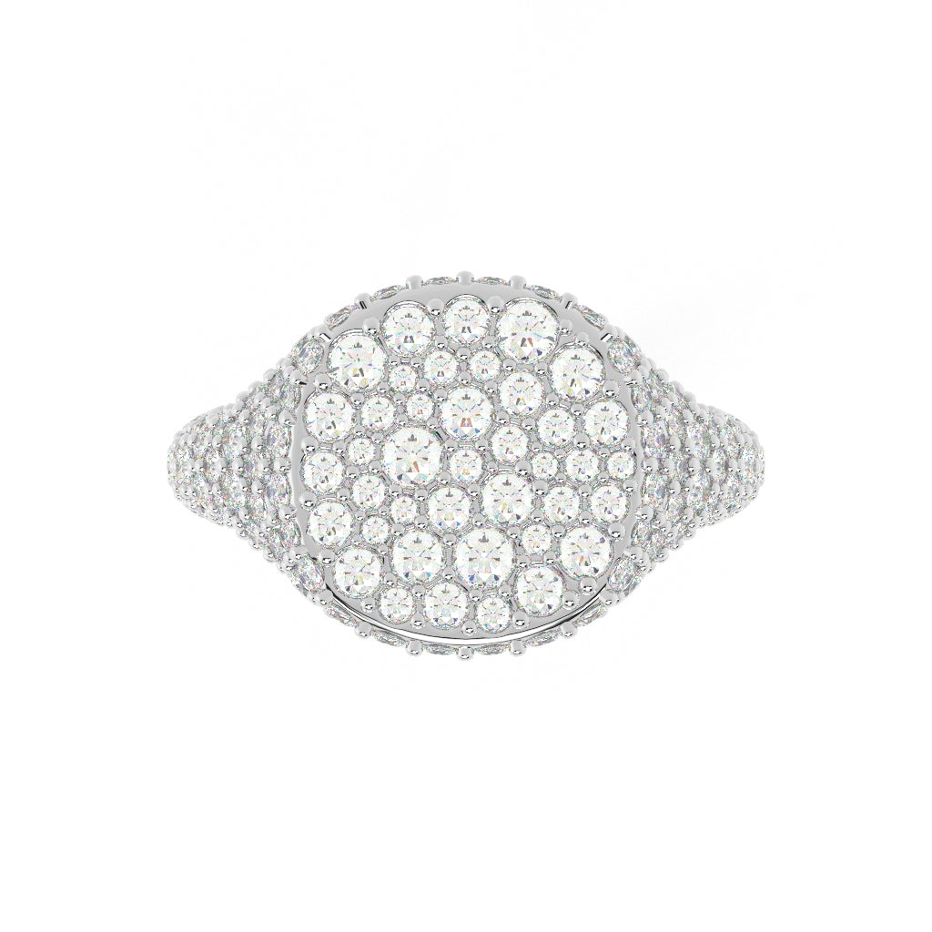The Franca Squared Signet Full Pavé Ring - Also, Freedom
