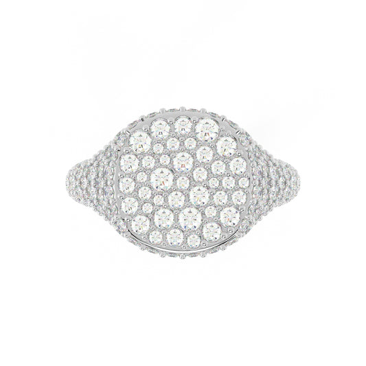 The Franca Squared Signet Full Pavé Ring - Also, Freedom