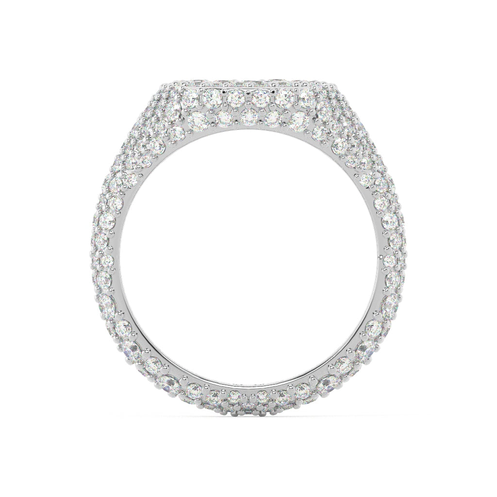 The Franca Squared Signet Full Pavé Ring - Also, Freedom