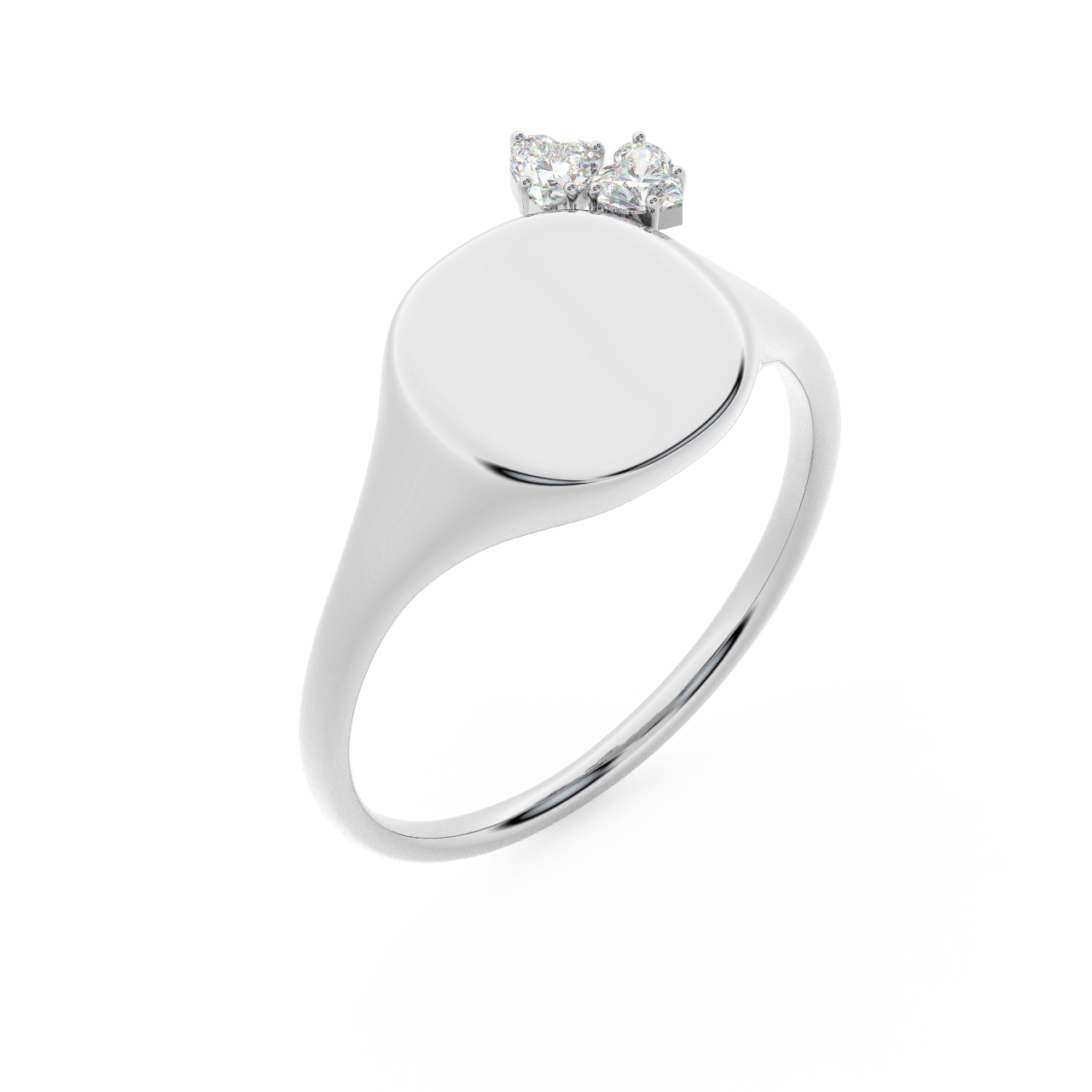 The Franca Double Heart Ring | White Gold Jewelry | Also, Freedom