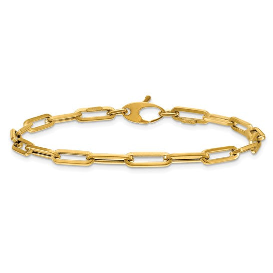 14k Fine Paperclip Anklet