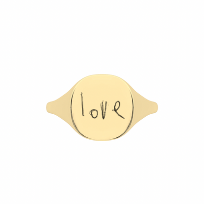 The Franca Touch Signet Ring - Custom Handwriting