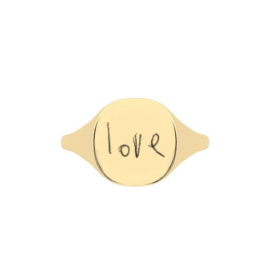 The Franca Touch Signet Ring - Custom Handwriting