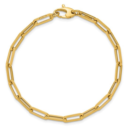 14k Fine Paperclip Anklet