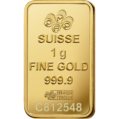 1g PAMP Suisse Gold Bar, Gift Wrapped