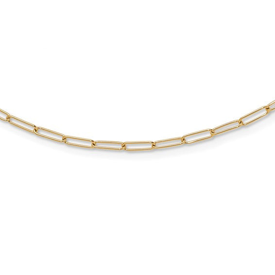 14k Rounded Paperclip Necklace