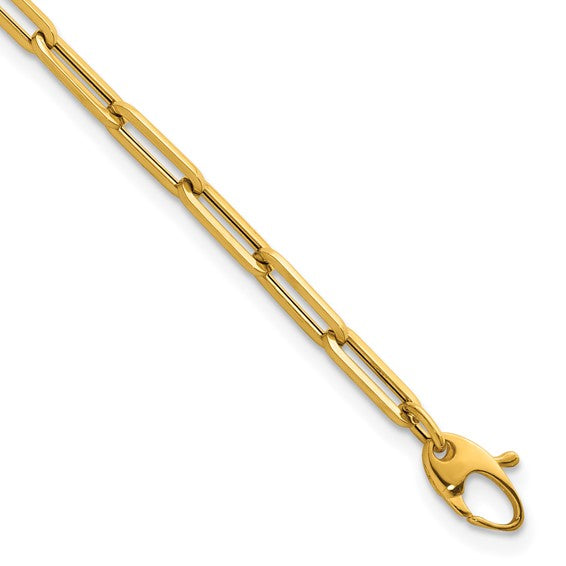 14k Fine Paperclip Anklet