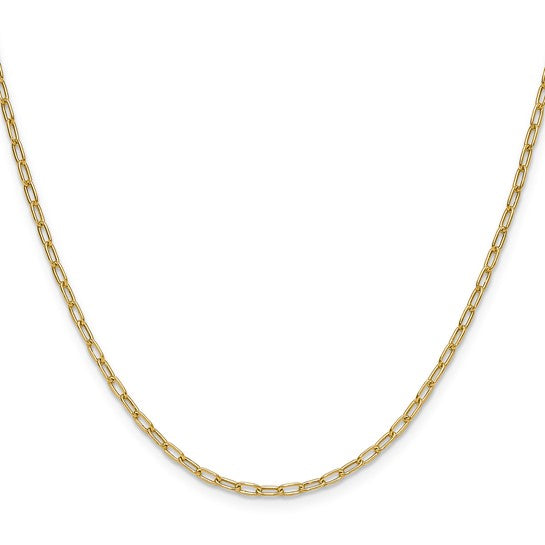14k Rounded Paperclip Necklace - Italy