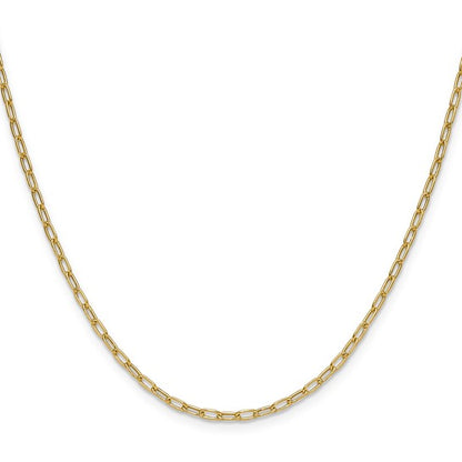 14k Rounded Paperclip Necklace - Italy