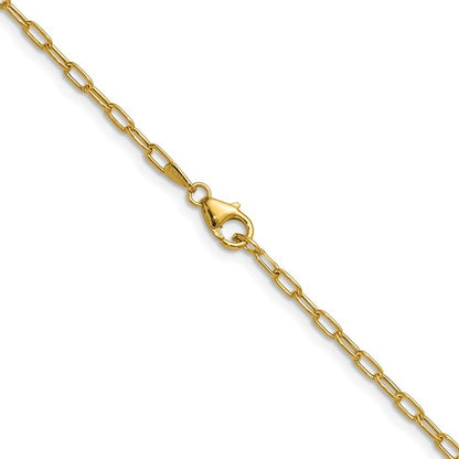 14k Rounded Paperclip Necklace - Italy
