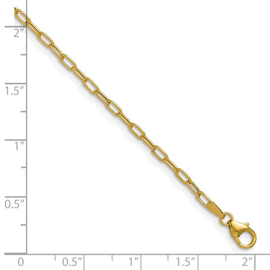 14k Rounded Paperclip Necklace - Italy